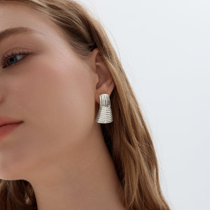 🌟Exaggerated Chunky Electroforming Hollow Large Statement Fashion Jewelry Geometry 999 Sterling Silver Stud Earrings