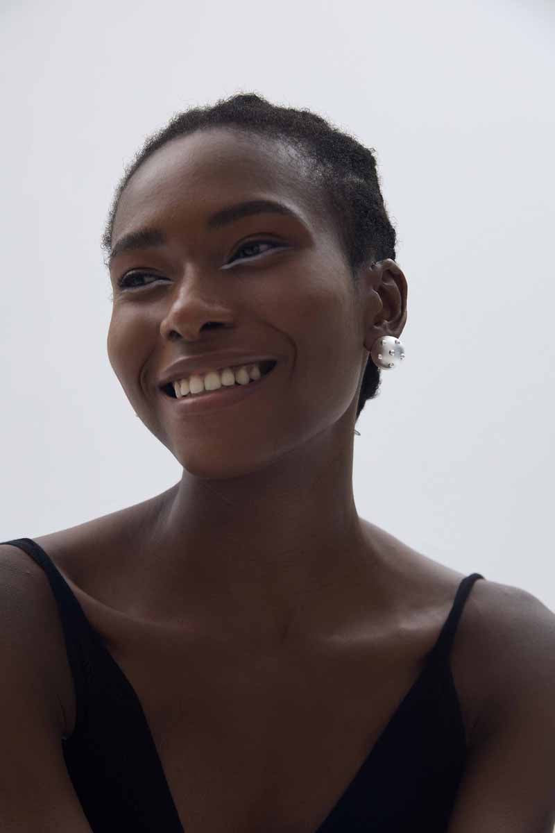 💚Chunky Jewelry Electroforming Lady's Modern Geometry Round Ball with Rivet S999 Sterling Silver Huge Stud Earrings