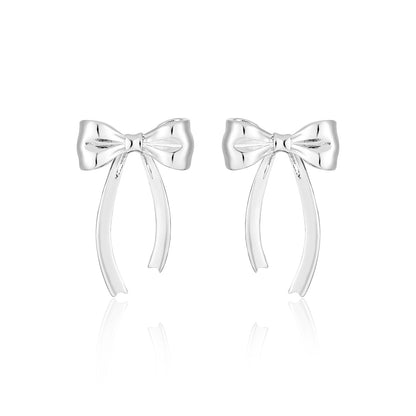 💙Women Minimalist French Style Elegant Bowknot Tassel Design S925 Sterling Silver Drop Earrings