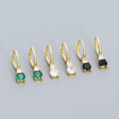 Luxury Emerald Green Crystal Hoop Earrings in Gold – Timeless Elegance