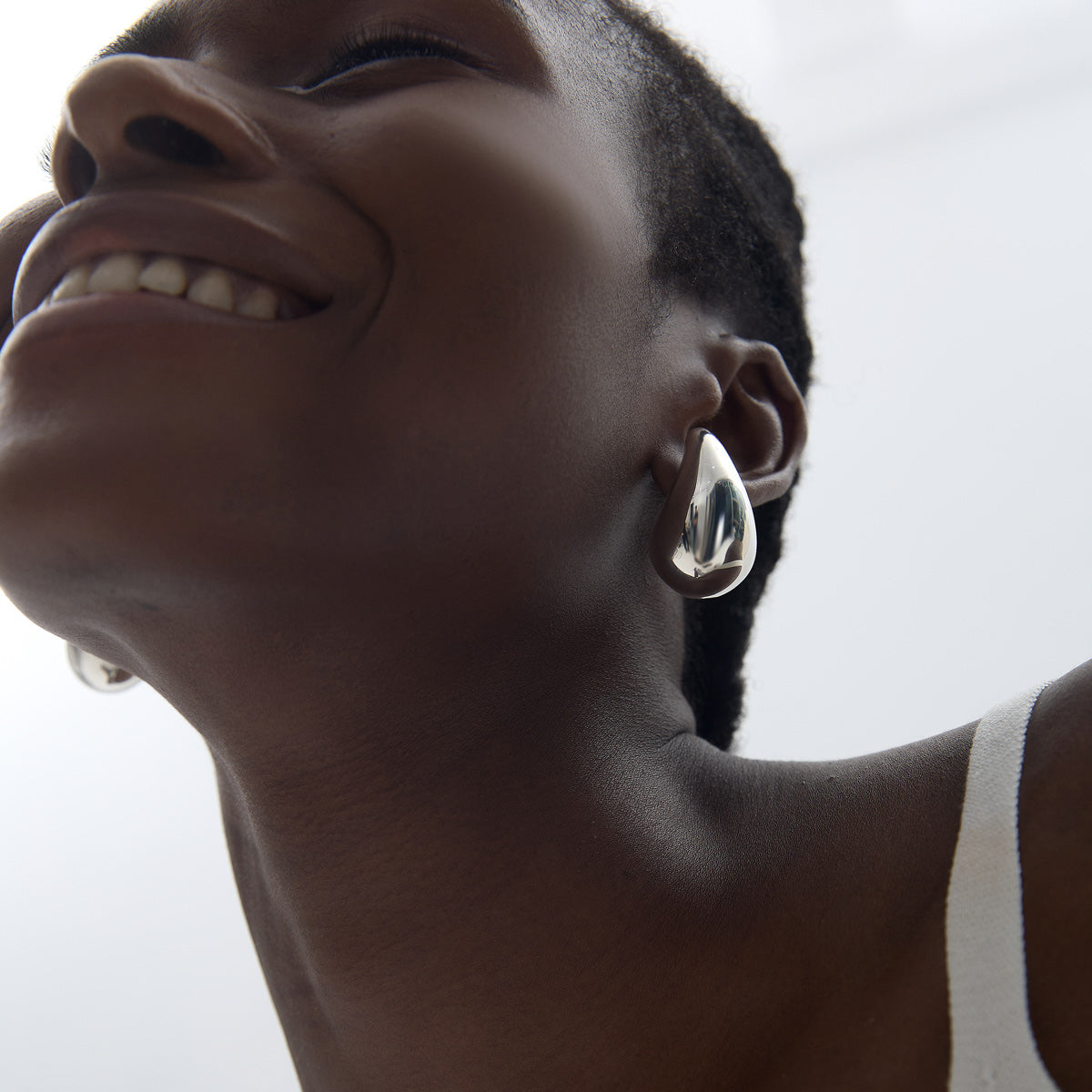 💎Party Large Drop Water S999 Sterling Silver Electroforming Stud Earrings