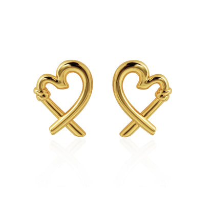 🍎Honeymoon Hollow Heart 999 Sterling Silver Romantic Fine Jewelry Women’s Stud Earrings