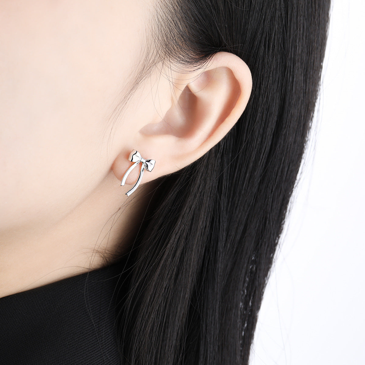 💙Women Minimalist French Style Elegant Bowknot Tassel Design S925 Sterling Silver Drop Earrings