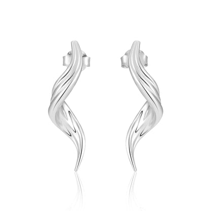 Luxury Gold Plated Dangling Earrings with Fluid Irregular Twist