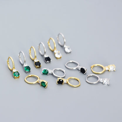 Luxury Emerald Green Crystal Hoop Earrings in Gold – Timeless Elegance