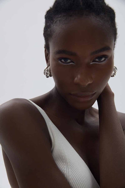 🩷Geometry Round Three Twisted Tube S999 Sterling Silver Huggie Hoop Earrings (Pre-Sale)