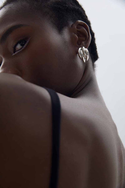 🍀Fine Jewelry Women Electroforming Light Casual Multi C Shape Tube Cross S999 Sterling Silver Row Hoop Earrings