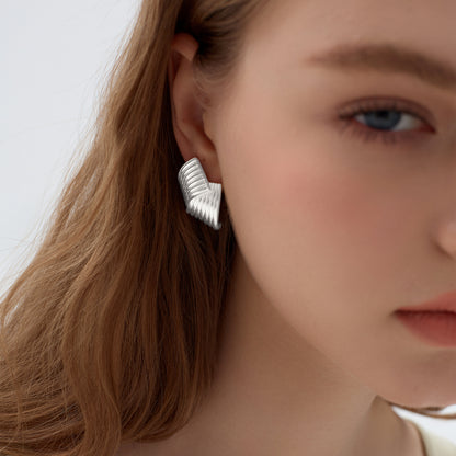 🍷Fine Jewelry Statement Chunky Electroforming Classic Double Geometry Cross 999 Sterling Silver Stud Earrings