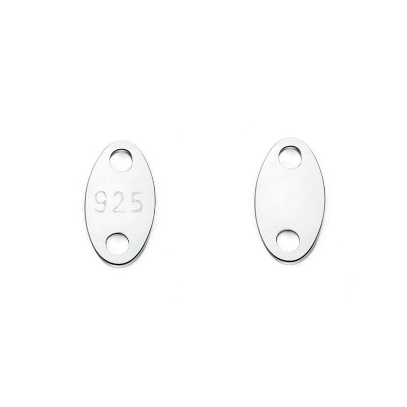Simple Oval Heart Waterdrop 925 Sterling Silver DIY Charm