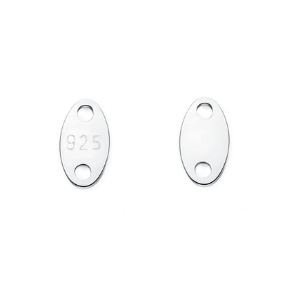 Simple Oval Heart Waterdrop 925 Sterling Silver DIY Charm
