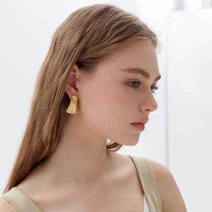 🌟Exaggerated Chunky Electroforming Hollow Large Statement Fashion Jewelry Geometry 999 Sterling Silver Stud Earrings