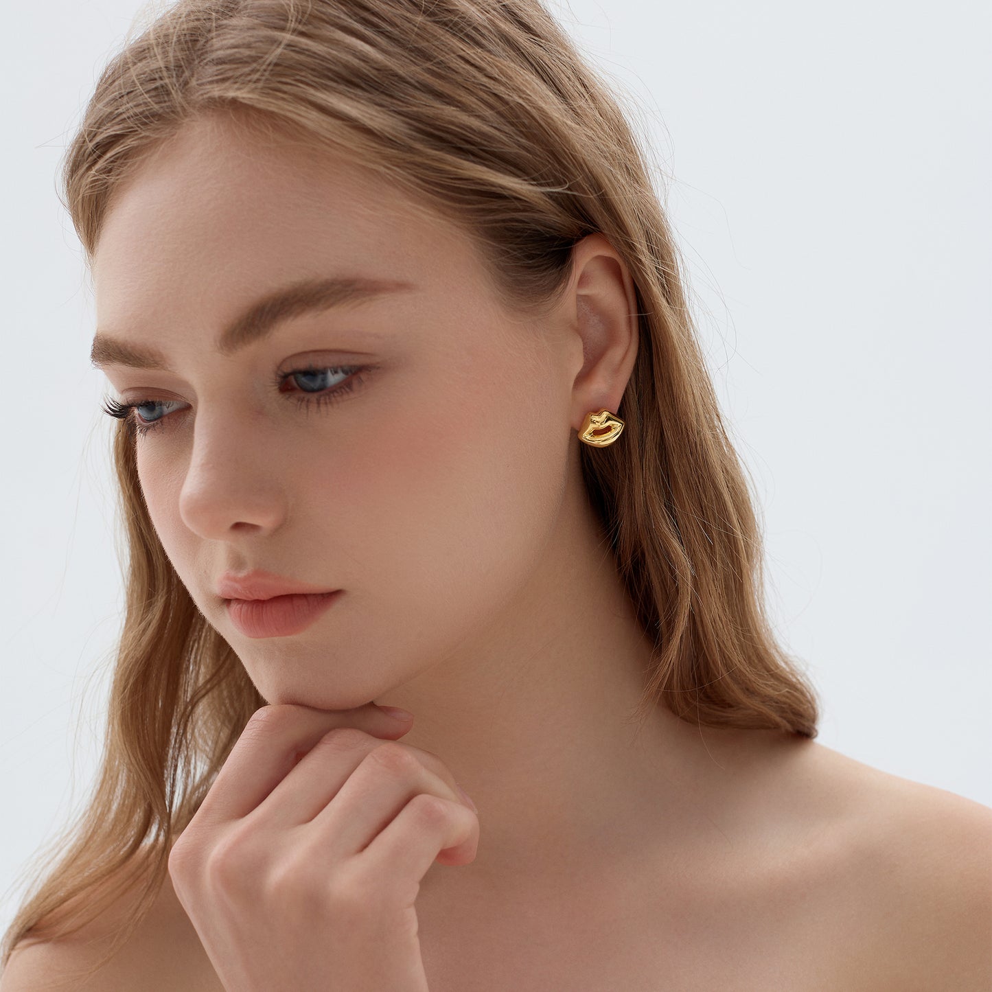 💚Light Chunky Electroforming Hollow Earrings Large Exaggerated Jewelry Party Gift Women Lips 999 Sterling Silver Stud Earrings