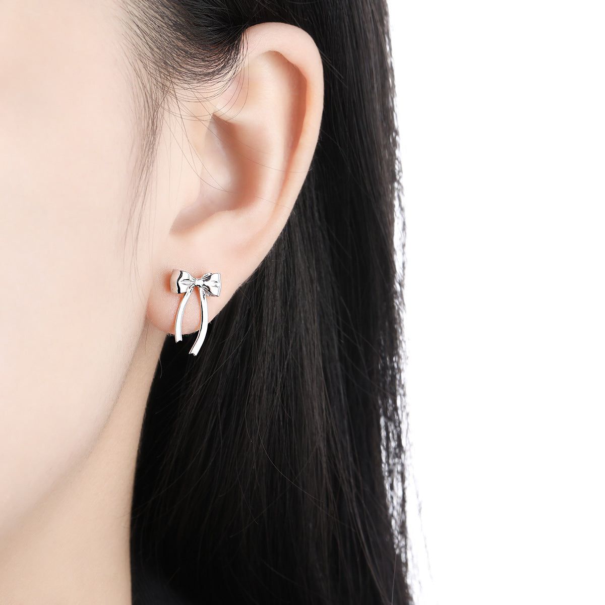 💙Women Minimalist French Style Elegant Bowknot Tassel Design S925 Sterling Silver Drop Earrings