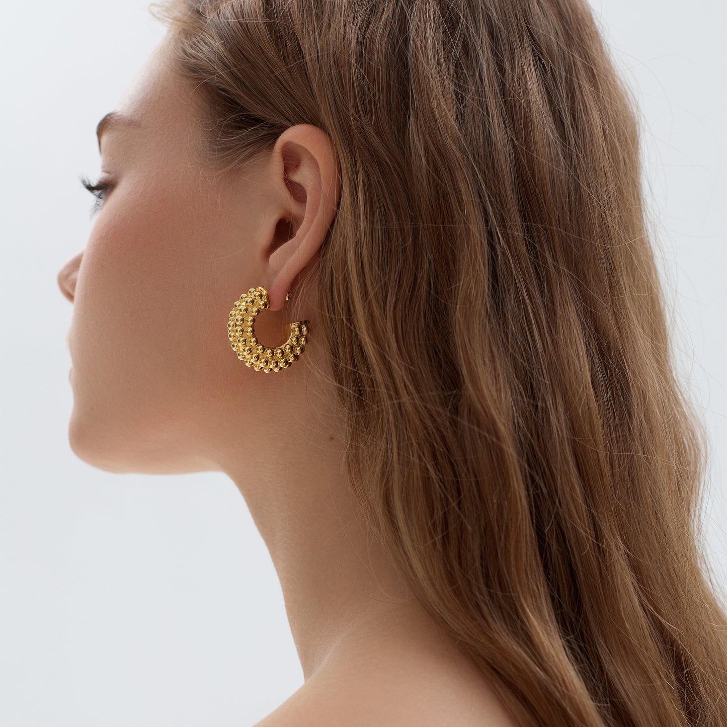 💎Electroforming Chunky Hollow Large Light Bold Look Exaggerated Jewelry 999 Sterling Silver Round Hoop Statement Earrings (Pre-Sale)