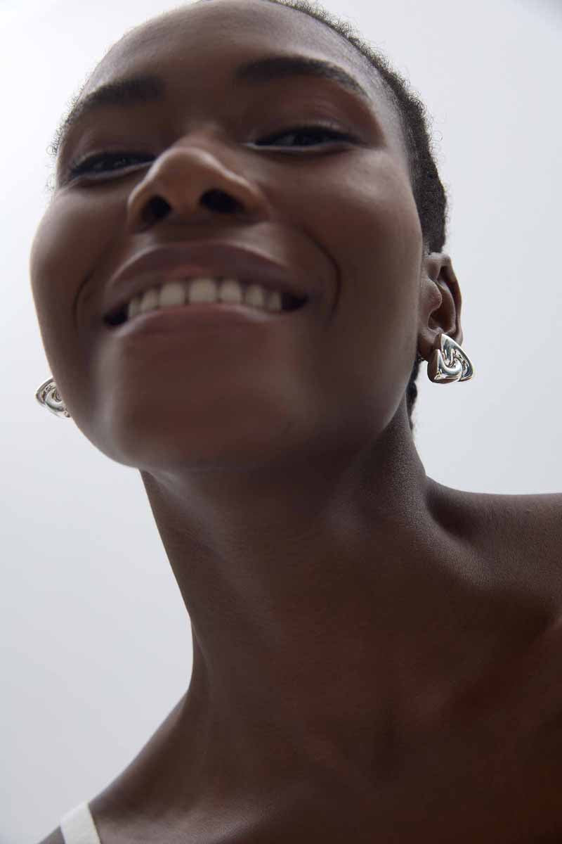 🌹Fine Jewelry Women Electroforming Women Modern Geometry Rotating Triangle S999 Sterling Silver  Chunky Stud Earrings