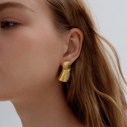 🌟Exaggerated Chunky Electroforming Hollow Large Statement Fashion Jewelry Geometry 999 Sterling Silver Stud Earrings