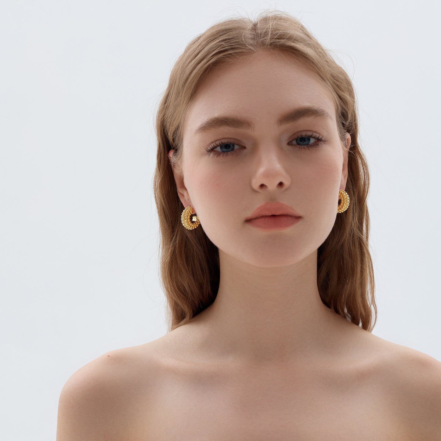 🍎Electroforming Fashion Irregular Strip Pattern Large Light Bold Look Exaggerated Jewelry 999 Sterling Silver Hoop  Earrings