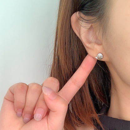Cute Mini Carp Fish Stud Earrings in 925 Sterling Silver with CZ Accents