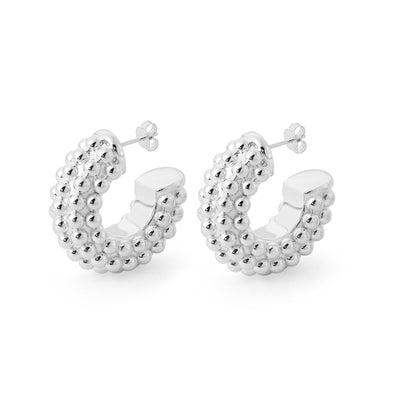 💎Electroforming Chunky Hollow Large Light Bold Look Exaggerated Jewelry 999 Sterling Silver Round Hoop Statement Earrings (Pre-Sale)