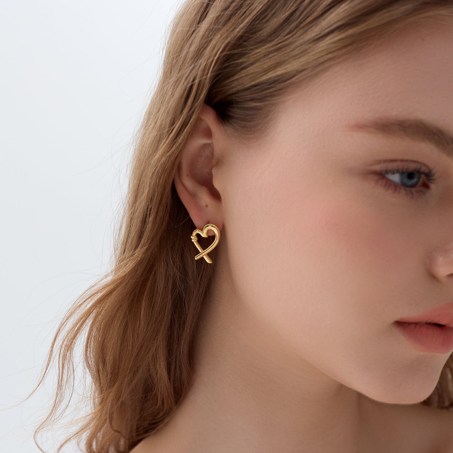 🍎Honeymoon Hollow Heart 999 Sterling Silver Romantic Fine Jewelry Women’s Stud Earrings