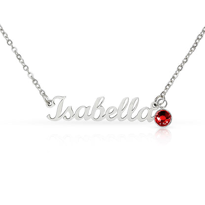 Custom Name Necklace with Birthstone