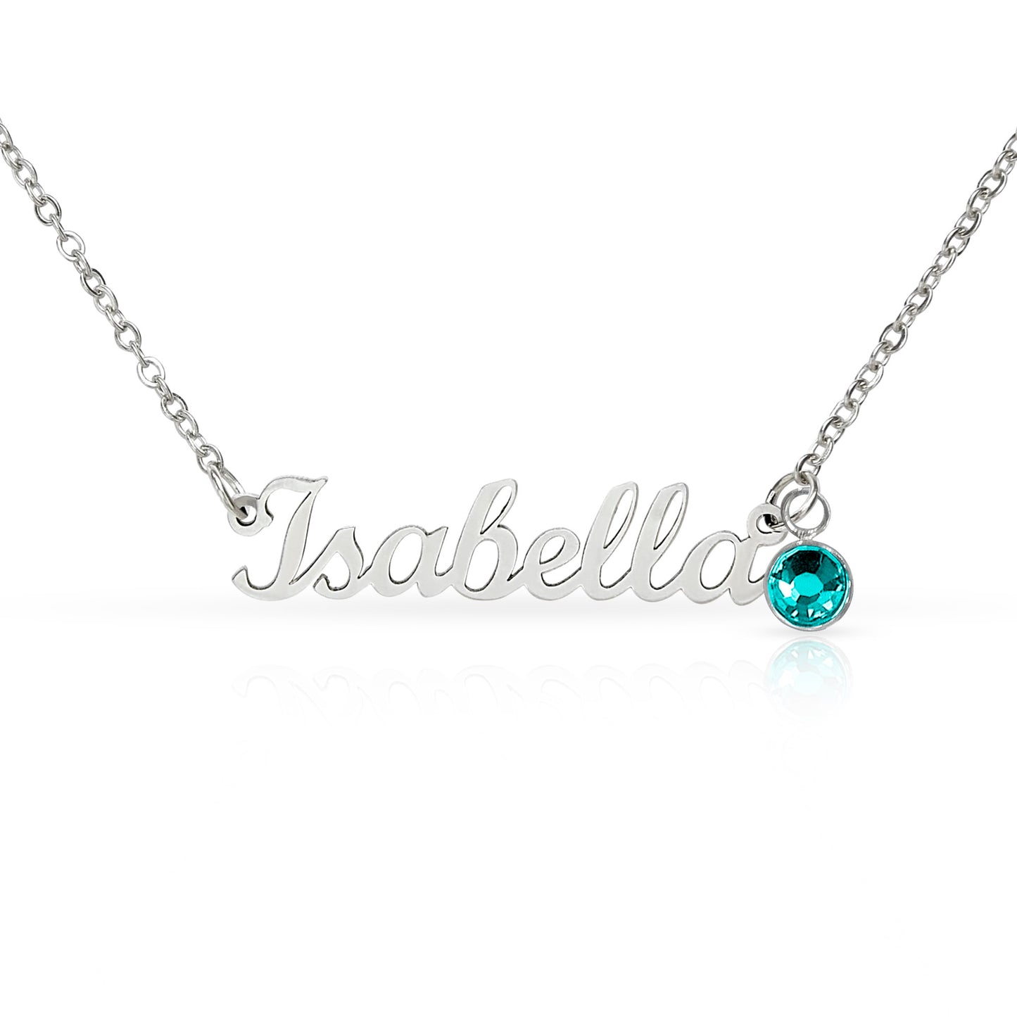 Custom Name Necklace with Birthstone