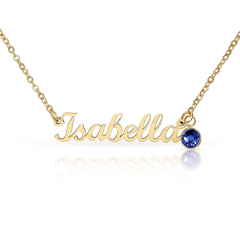 Custom Name Necklace with Birthstone