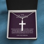 To My Daughter Love You Forever 18k White Gold Artisan-Crafted Cross Necklace with Ball Chain