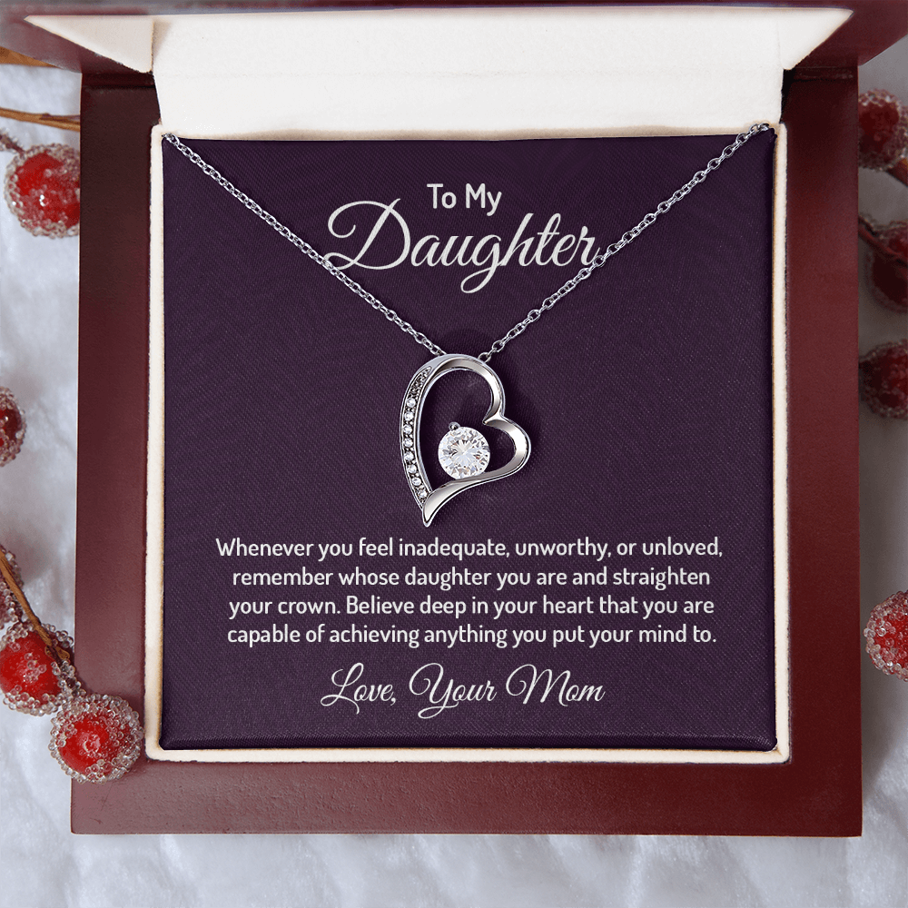 To My Daughter | Forever Love Necklace Gift from Mom | 14k white gold or 18k yellow gold