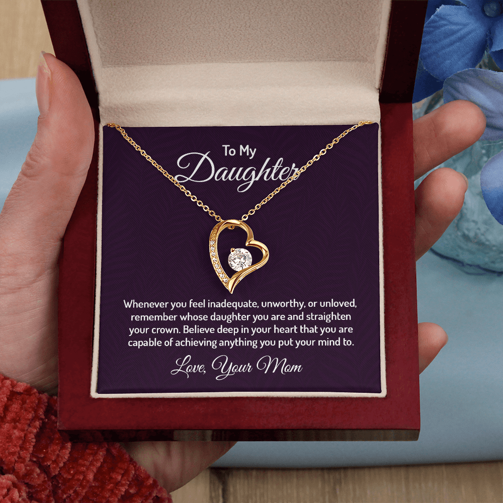 To My Daughter | Forever Love Necklace Gift from Mom | 14k white gold or 18k yellow gold