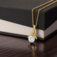 14k White Gold & 18k Yellow Gold Sterling Silver Alluring Beauty Pendant