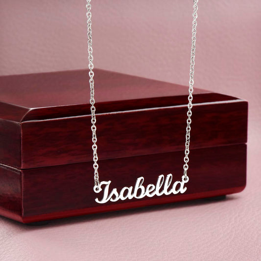 Personalized Name Necklace – Polished Stainless Steel, Up to 10 Characters