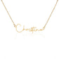 18K Gold Option Custom Signature Script Name Necklace | Personalized Name | Adjustable Chain