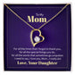 To My Mom | From Daughter | Romantic Heart Necklace with Dazzling Crystal Accents For Her