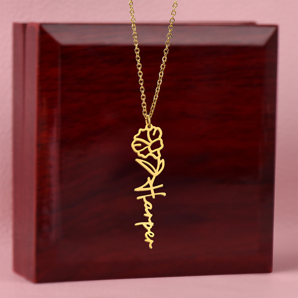 🎁Just for You! A Birth Month Flower Name Necklace