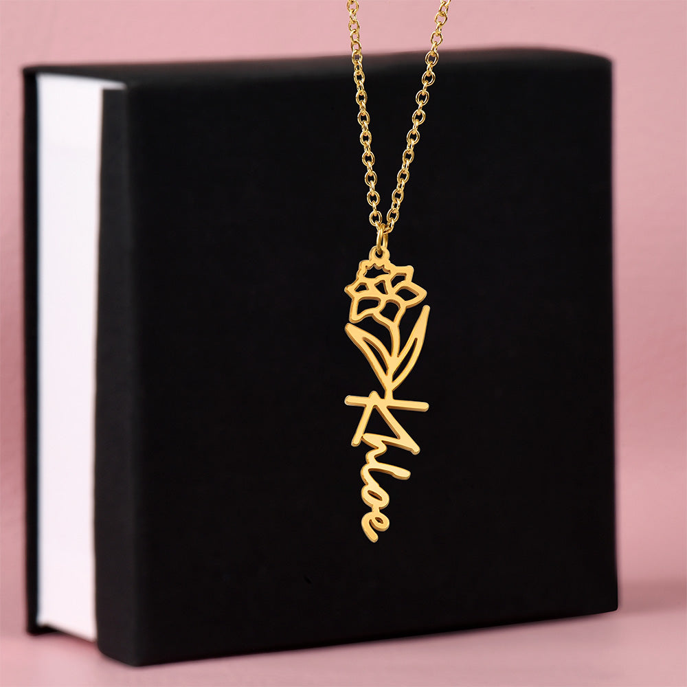 🎁Just for You! A Birth Month Flower Name Necklace