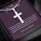 To My Daughter Love You Forever 18k Yellow Gold Artisan-Crafted Cross Necklace with Ball Chain