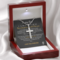 To My Daughter Love You Forever 18k Yellow Gold Artisan-Crafted Cross Necklace with Ball Chain