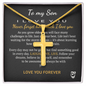 To My Son Personalized Cross Necklace with Snake Chain