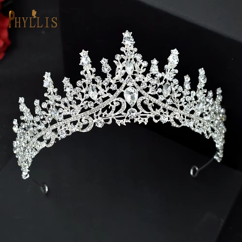 A158 New Golden Bride Crown Princess Headwear Birthday Rhinestone Headband Wedding Hair Jewelry Bridal Tiaras Vintage Headpieces