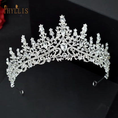 A158 New Golden Bride Crown Princess Headwear Birthday Rhinestone Headband Wedding Hair Jewelry Bridal Tiaras Vintage Headpieces