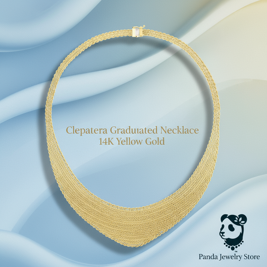 💚Cleopatra Graduated Necklace in 14K Yellow Gold