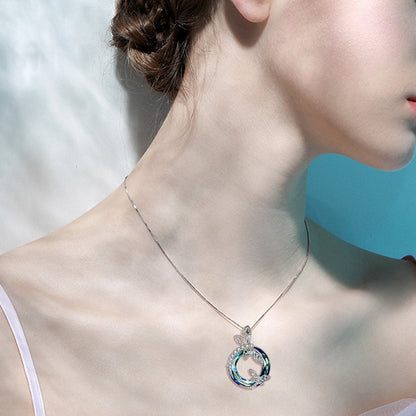 Sterling Silver Dragonfly Necklace Blue Crystal Birthday Anniversary Mothers Day Christmas Gifts for Women