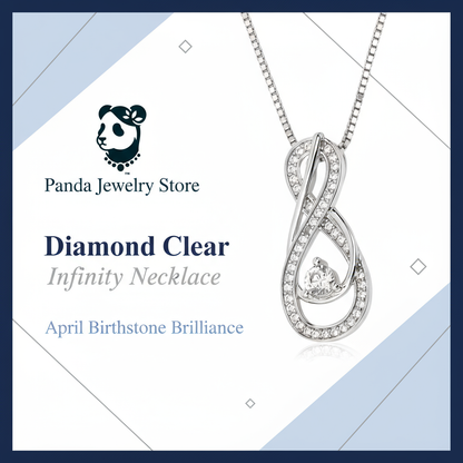 Diamond Clear Infinity Necklace Banner