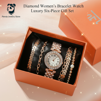 Diamond Women's Bracelet Watch Luxury Six-Piece Gift Set Banner