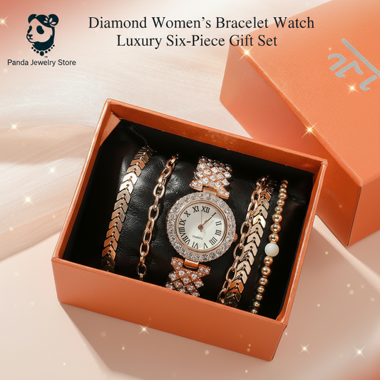 Diamond Women's Bracelet Watch Luxury Six-Piece Gift Set Banner