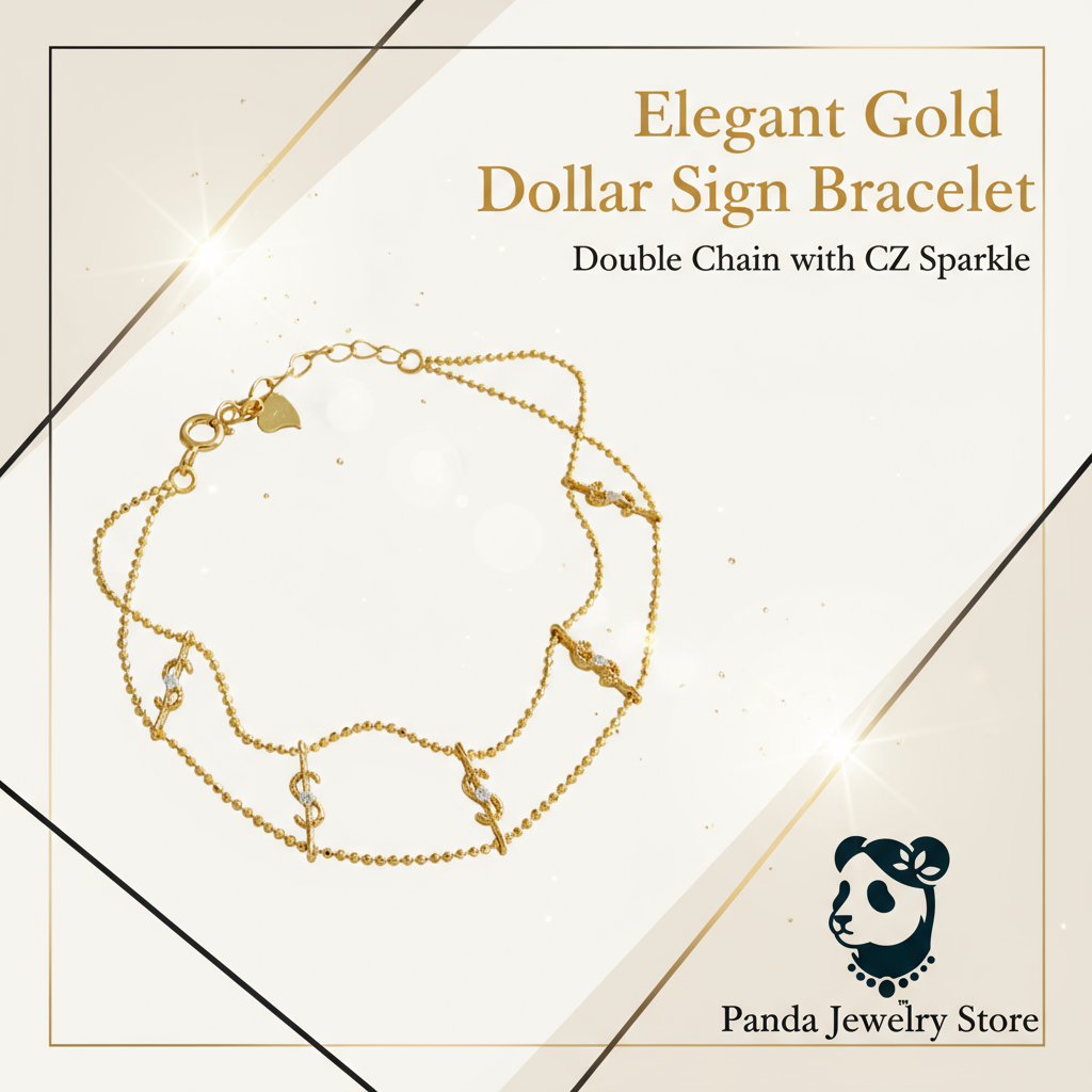 Elegant Gold Dollar Sign Bracelet Banner