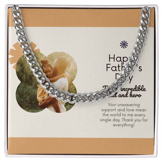 14K gold Cuban Link Chain necklace for Father's Day gift.