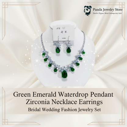 Green Emerald Waterdrop Pendant Jewelry Set Banner