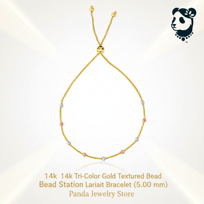 Luxury Tri-Color Gold Lariat Bracelet Banner
